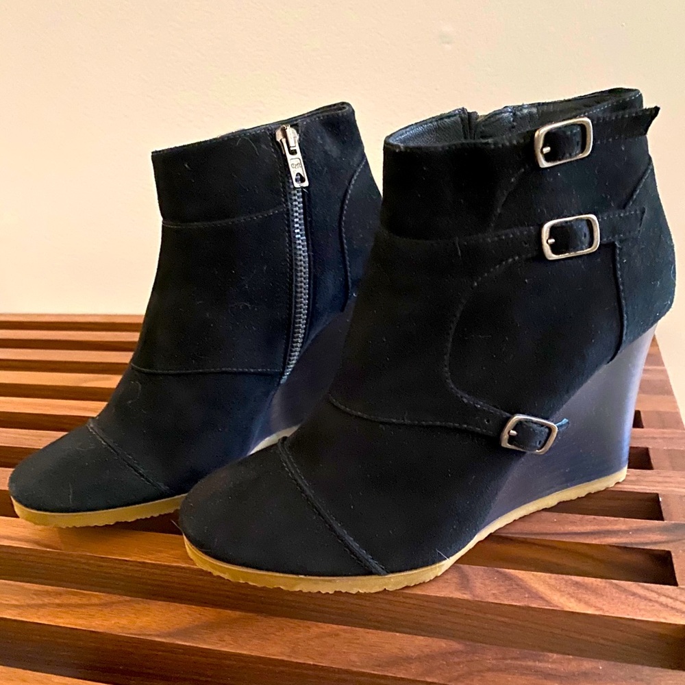 J. Crew Greer suede wedge ankle boots